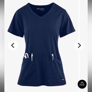 Grey's Anatomy by Barco Spandex STRETCH Serena Women's 3-Pocket Scrub Top small